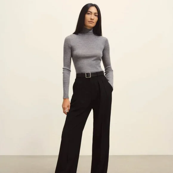 Buck Mason Featherweight Silk Cashmere Turtleneck Heather Gray Size XL NWT - Picture 4 of 9